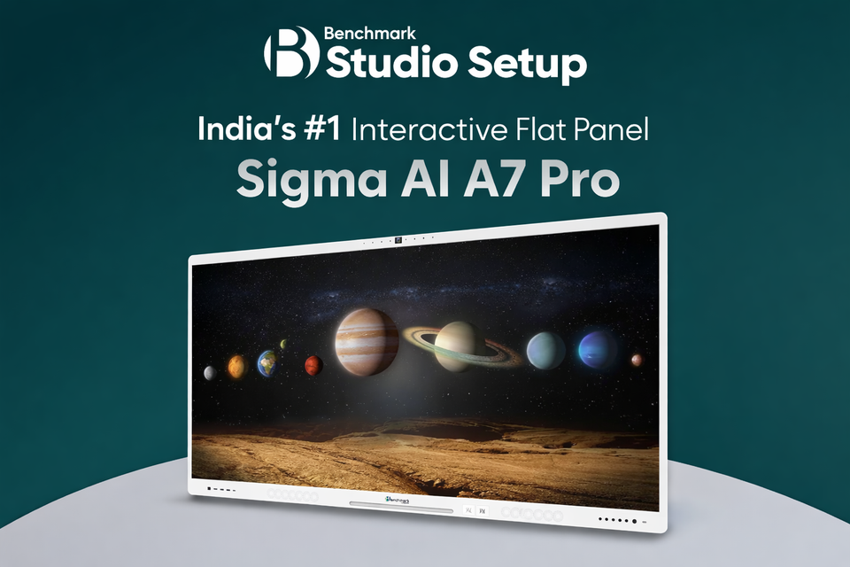 Benchmark Sigma AI A7 Pro Interactive Flat Panel | AI Powered Digital Board for Smart Classrooms & Online Teaching