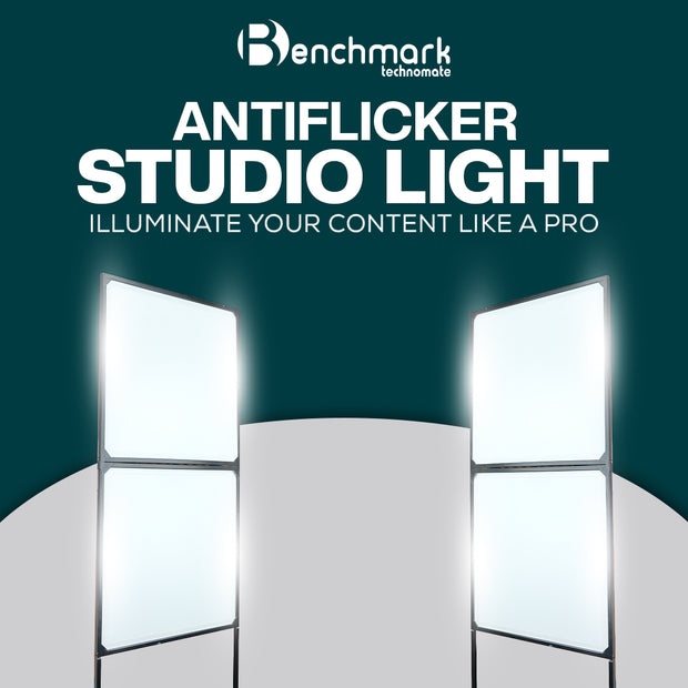 Benchmark Anti Flicker Studio | Light Professional Studio Lighting Setup | 4pc