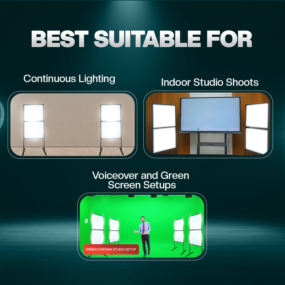 Benchmark Anti Flicker Studio | Light Professional Studio Lighting Setup | 4pc
