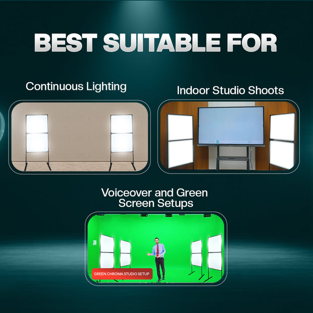 Benchmark Anti Flicker Studio | Light Professional Studio Lighting Setup | 4pc