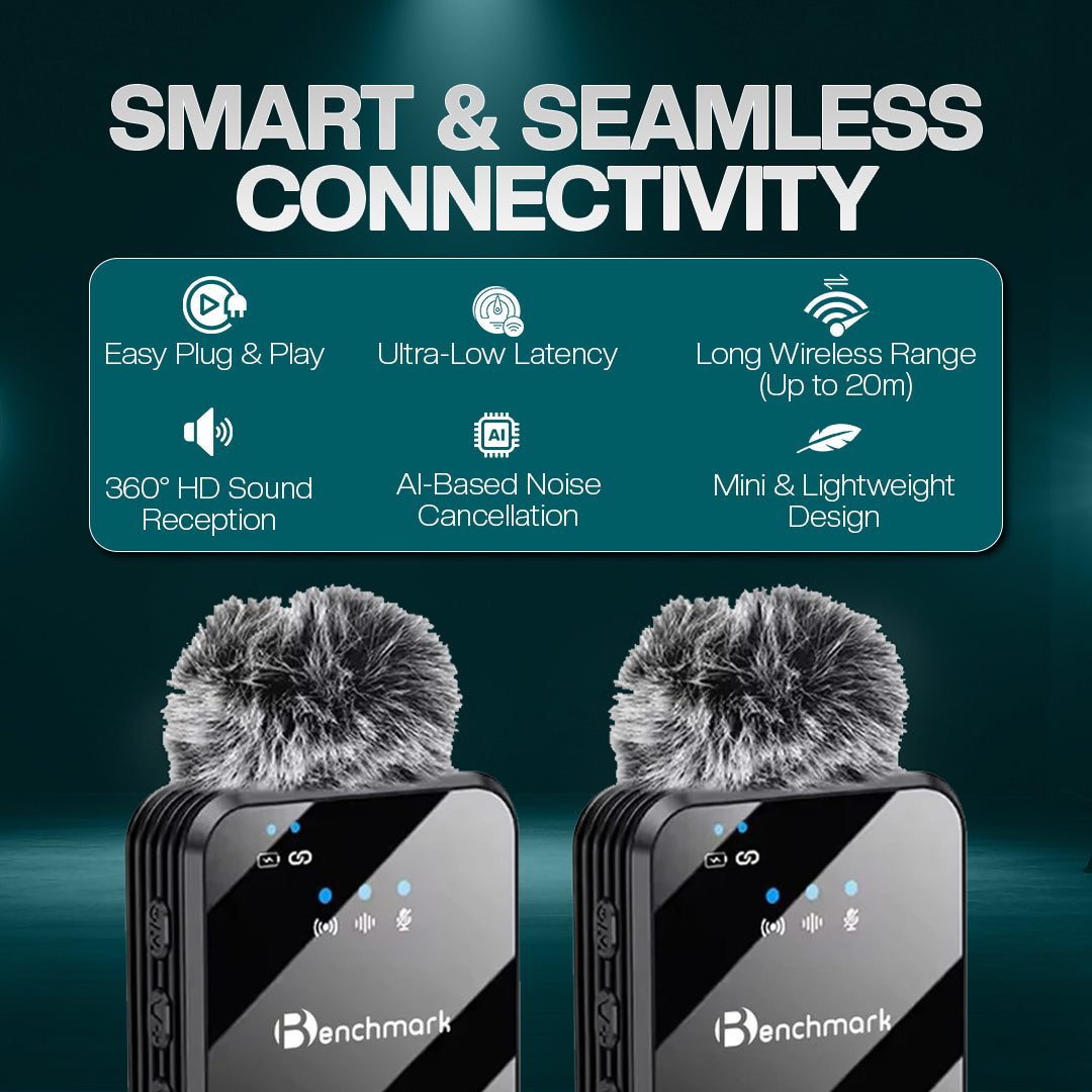 Benchmark B2-Pro Wireless Lavalier Microphone | Best Wireless Microphone