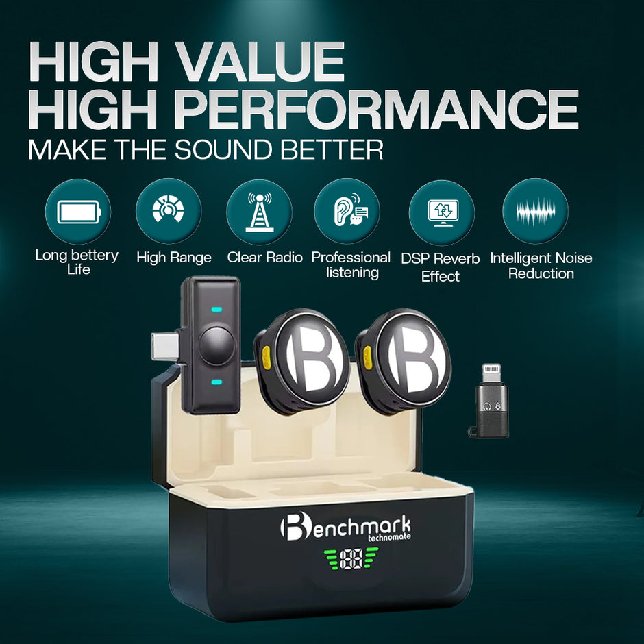 Benchmark VOX Air Go-II Premium Dual Wireless Microphone | Wireless Mic for Teachers