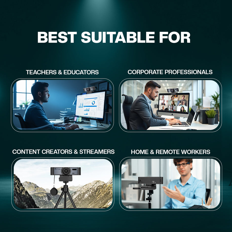 Benchmark Technomate BMTC18 4K Webcam | Best Webcam camera for Online Meetings