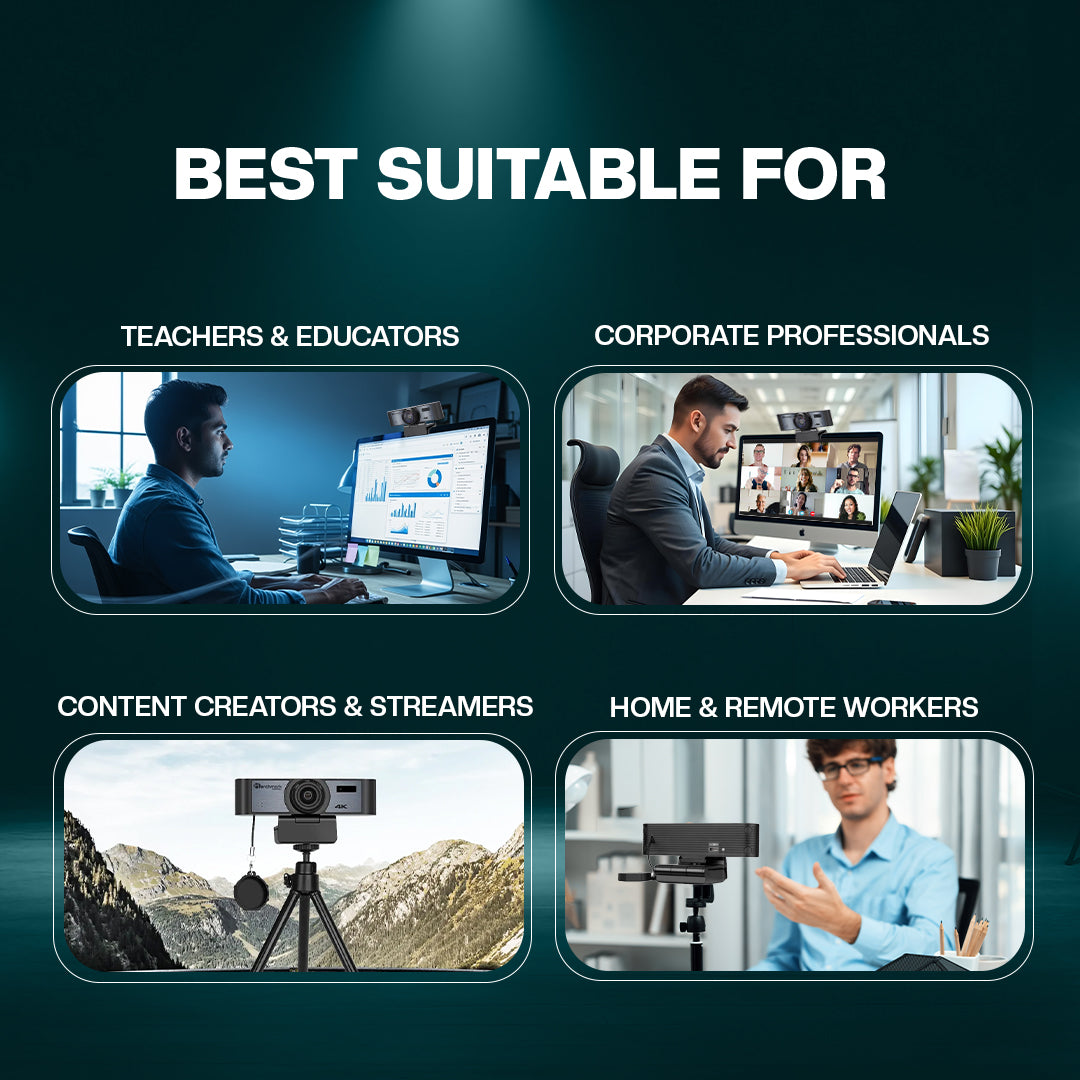 Benchmark Technomate BMTC18 4K Webcam | Best Webcam camera for Online Meetings