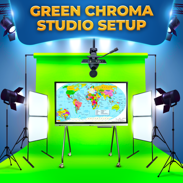 Green Chroma Studio Setup: Professional Video Production and Virtual Background Solution