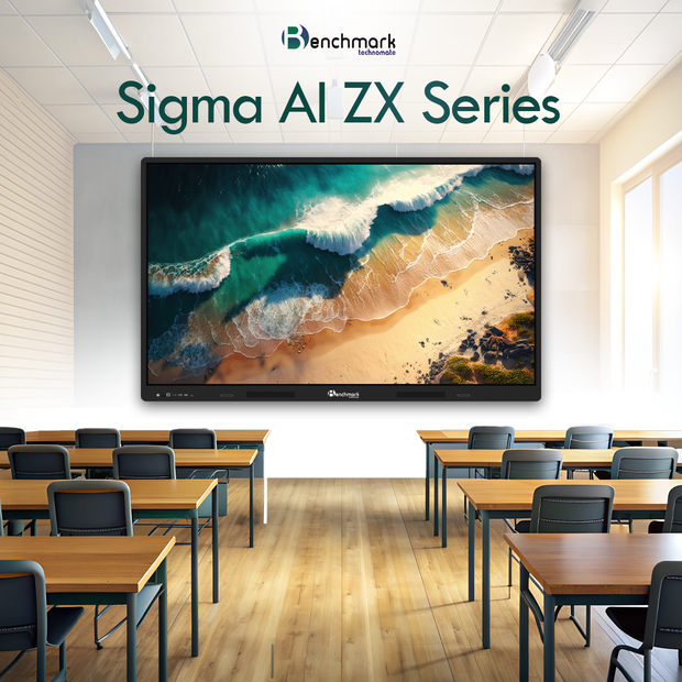 Benchmark Technomate Sigma AI ZX Series – World’s Most Advanced AI Digital Board for Smart Classrooms