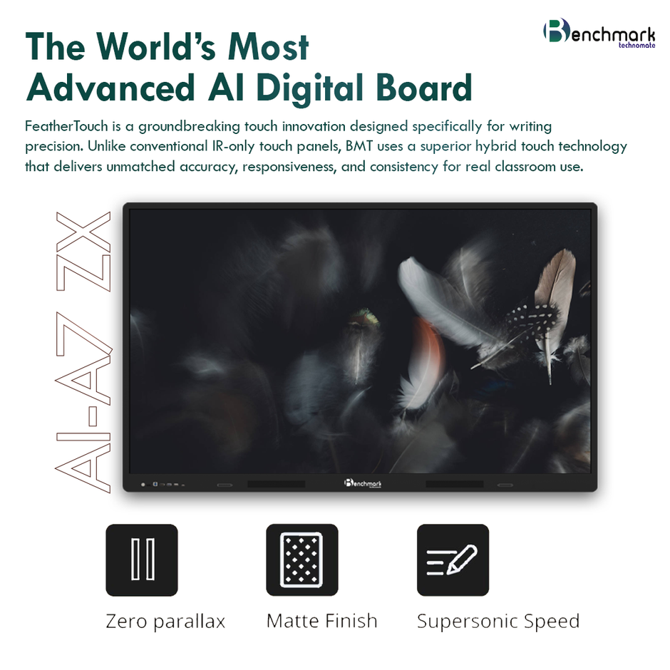 Benchmark Technomate Sigma AI ZX Series – World’s Most Advanced AI Digital Board for Smart Classrooms