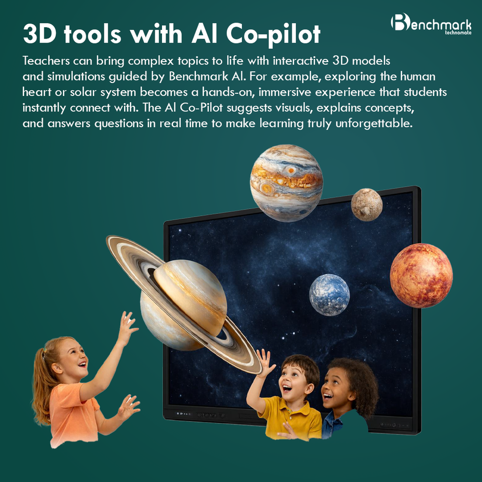 Benchmark Technomate Sigma AI ZX Series – World’s Most Advanced AI Digital Board for Smart Classrooms