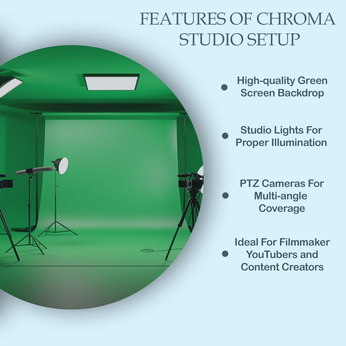 Green Chroma Studio Setup: Professional Video Production and Virtual Background Solution